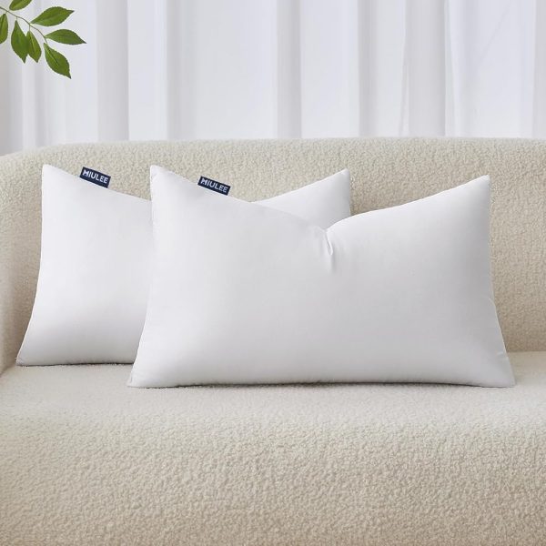 MIULEE 12x20 Inches Pillow Inserts Pack of 2, Decorative Throw Pillow Inserts for Couch