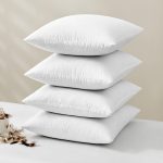 MIULEE 18x18 Pillow Inserts, Pack of 4 Down Feather Throw Pillow Inserts, Decorative Fluffy Throw Pillows Cotton Fabric for Living Room Sofa Bed