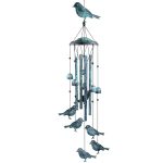 Monsiter QE Bird Wind Chimes for Outside, Outdoors with 4 Large Aluminum Tubes & S Hook - Clearance Hanging Decor for Garden, Patio, Backyard or Porch