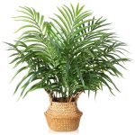 MOSADE Artificial Palm Tree 28" Fake Potted Areca Palm Plant with Handmade Seagrass Basket, Perfect Faux Tree Home Décor for Indoor Outdoor Office Porch Balcony Bedroom Bathroom...