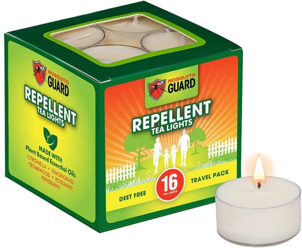 Mosquito Guard 16 Tealight Citronella Candles Outdoor Mosquito Repellent Indoors - DEET Free Mosquito Candles for Outside - Natural Mosquito Repellent Outdoor Patio Candle -...