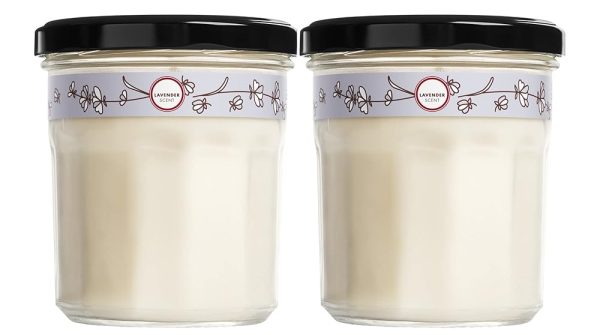 MRS. MEYER'S CLEAN DAY Scented Soy Aromatherapy Candle, 35 Hour Burn Time, Made with Soy Wax, Lavender, 7.2 oz- Pack of 2