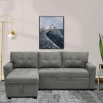 Naomi Home Transform Any Space: Sleeper Sectional Sofa with Convertible Sofa Bed & Inviting Chaise. Find Tranquil Comfort with Stress-Relieving Design & Durable Cushions -...