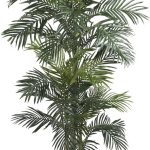 Nearly Natural 6.5FT Artificial Golden Cane Palm Tree, Fake Palm Tree with Three Realistic Trunks and 333 Lifelike Palm Leaves, Faux Palm Plant for Indoor Home Décor with Black...