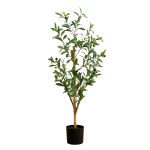 Nearly Natural Olive Tree Artificial Indoor 3FT Tall Silk Faux Olive Tree for Home and Office Decor, Fake Potted Olive Tree with Natural Wood Trunk, Realistic Olive Tree...