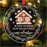 New Home New Adventures New Memories 2024 Christmas Ornament, New House Keepsake Gift, Homeowner Gift Ideas, Housewarming Gift, Christmas Tree Hanging Decorations (Ornament-A-08)