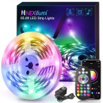 Nexillumi Led Lights for Bedroom 65.6ft (1 Rolls of 65.6ft) with Color Changing Strip Lights with Remote and APP Control RGB Lighting Strip for Indoor Party Home Room Decor and...