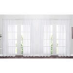 NICETOWN 4 Pieces Sheer White Curtains 84 - Window Treatment Rod Pocket Tulle Voile Drape/Panel Sets for Patio Door (4 Panels, W60 x L84)