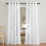 NICETOWN White Sheer Curtains 84 inches Long - Home Decoration Grommet Airy & Lightweight Elegant Window Treatments with Light Filtering for Bedroom/Living Room (2 Panels, W54 x...