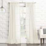 No. 918 Tayla Crushed Texture Semi-Sheer Rod Pocket Curtain Panel, 50" x 84", Cream Off-White