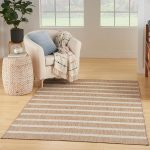 Nourison Positano Indoor/Outdoor Beige Ivory 6' x 9' Area Rug, Easy Cleaning, Non Shedding, Bed Room, Living Room, Dining Room, Deck, Backyard, Patio (6x9)