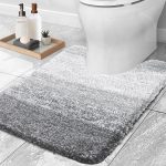 OLANLY Toilet Rugs U-Shaped 24x20, Extra Soft and Absorbent Microfiber Bathroom Rugs, Non-Slip Plush Shaggy Toilet Bath Mat, Machine Wash Dry, Contour Bath Rugs for Toilet Base,...