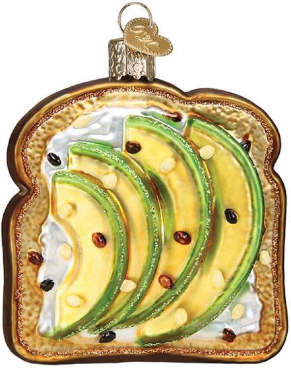 Old World Christmas Avocado Toast Blown Glass 2020 Unique Christmas Ornaments for Christmas Tree Decorations