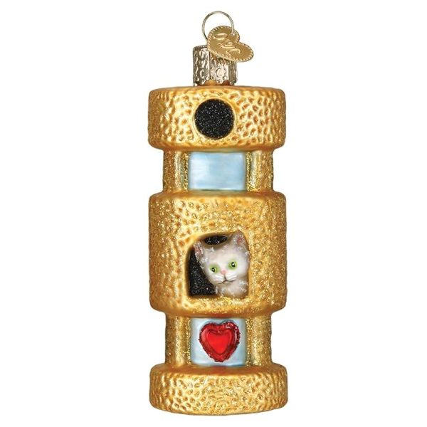 Old World Christmas Cat Tower Glass Blown Ornament for Christmas Tree