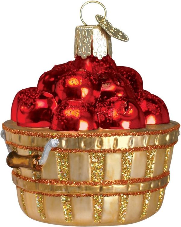 Old World Christmas Fruit Selection Glass Blown Ornaments for Christmas Tree Apple Basket