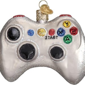 Old World Christmas Ornaments: Video Game Controller Glass Blown Ornaments for Christmas Tree (44094), Glitter Multi