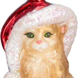 Old World Christmas Santa Kitten Glass Blown Ornaments for Christmas Tree