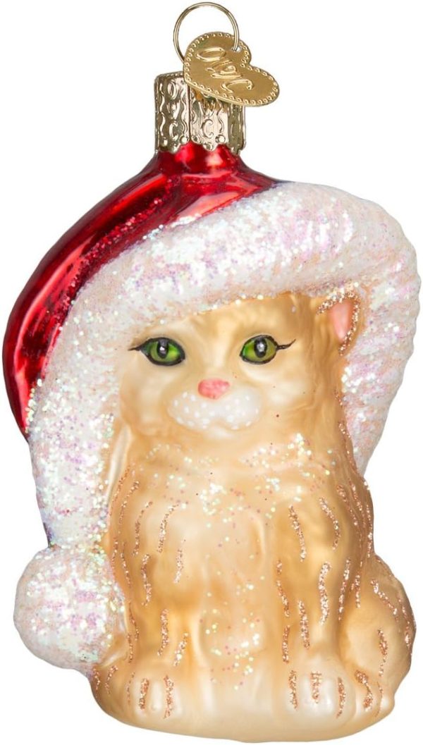 Old World Christmas Santa Kitten Glass Blown Ornaments for Christmas Tree