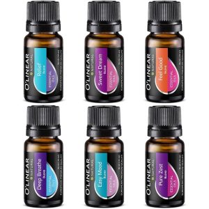 O'linear Essential Oils 6 Blends Set - Perfect for Humidifiers and Diffusers, Aromatherapy Diffuser Oils Scents, Essential Oil Kit for Home Use, Essential Oil Pack with Various...