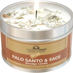 Palo Santo & White Sage Smudge Candle - Pure Soy Candle for Cleansing House Negative Energy, Sedona Based Spiritual Aromatherapy