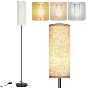 PARTPHONER Floor Lamp for Living Room, Modern Standing Lamps with Lampshade, Minimalist Tall Lamp with Foot Switch for Living Room, Bedroom, Kids Room, Office(Bulb Not Included)