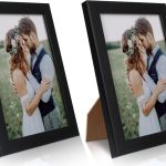 PECULA 2 Pack 5x7 Picture Frame, Black Picture Frame for Wall and Tabletop Display, Resistant Plastic Photo Picture Frame with Clear Plexiglass for Vertical or Horizontal Display