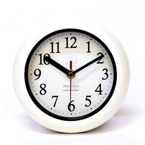 Perfect White Shell Water Resistant Clock, Quiet Non-Ticking Sweep Movement, 6.5" in Diameter, ABS Glass Front, Flexible Options to Hang or to Stand. Withstand Water Vapor and...