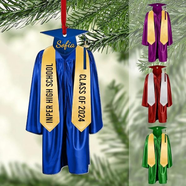 Personalized Graduation Ornaments Class of 2024, High School Graduation Ornament 2024, Senior Graduate Ornament, Graduation Christmas Ornament, College Ornament