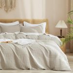 PHF Waffle Weave Duvet Cover Set Queen Size, 3 Piece Ultra Soft Breathable Durable Comforter Cover for All Season, Waffle Textured Duvet Cover with 2 Pillow Shams Bedding...