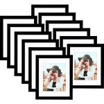 Picrit 8x10 Picture Frame Set of 12, Display 5x7 with Mat or 8x10 Without Mat, Photo Frames for Wall Mounting or Table Top Display, Black.