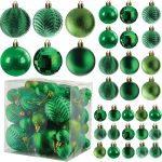 Prextex Christmas Ball Ornaments for Christmas Decorations - 36 pcs Xmas Tree Shatterproof Ornaments with Hanging Loop for Holiday & Party Decorations (6 Styles in 3 Sizes) -...