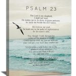 Psalm 23 Wall Art Psalm 23 Canvas Wall Decor Scripture Bible Verse Prints Painting Christian Religous Framed Artwork for Bedroom Living Room Church 12"x16"