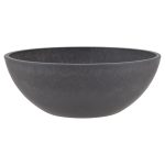 PSW Pot M25DC Collection Shallow Garden Bowl Low Planter for Succulents, Bonsai, Fairy Gardens, Herbs, 10-inch, Dark Charcoal