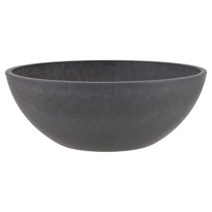 PSW Pot M25DC Collection Shallow Garden Bowl Low Planter for Succulents, Bonsai, Fairy Gardens, Herbs, 10-inch, Dark Charcoal