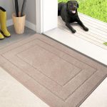 PURRUGS Dirt Trapper Door Mat 20" x 31.5", Non-Slip/Skid Machine Washable Entryway Rug, Dog Door Mat, Super Absorbent Welcome Mat for Muddy Wet Shoes and Paws, Beige