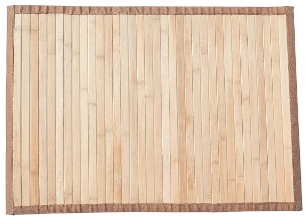 Queensell Bamboo Rug – Bamboo Bathroom Accessories Area Rug – Bamboo Bath Mat – Bathroom Rugs – Bamboo Runner Small Rug 17" x 24" Light Brown