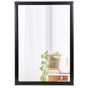 Rectangular Wall Mirror 24" x 36" Modern Decorative Bathroom Mirror for Bedroom, Entryway, Living Room, Vanity, Black