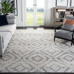 SAFAVIEH Adirondack Collection Area Rug - 8' x 10', Light Grey & Grey, Modern Diamond Distressed Design, Non-Shedding & Easy Care, Ideal for High Traffic Areas in Living Room,...