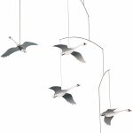 Scandinavian Swan Hanging Mobile - 22 Inches - Handmade in Denmark