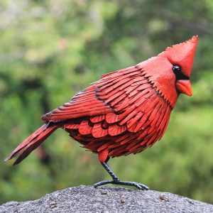 Shefio Cardinal Garden Decor - Metal Cardinal Yard Decor - Large Red Bird, Unique Yard Art - Outdoor Statues - Garden Sculptures & Statues