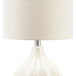 Signature Design by Ashley Rainermen 20" Modern Herringbone Ceramic Table Lamp, Off White