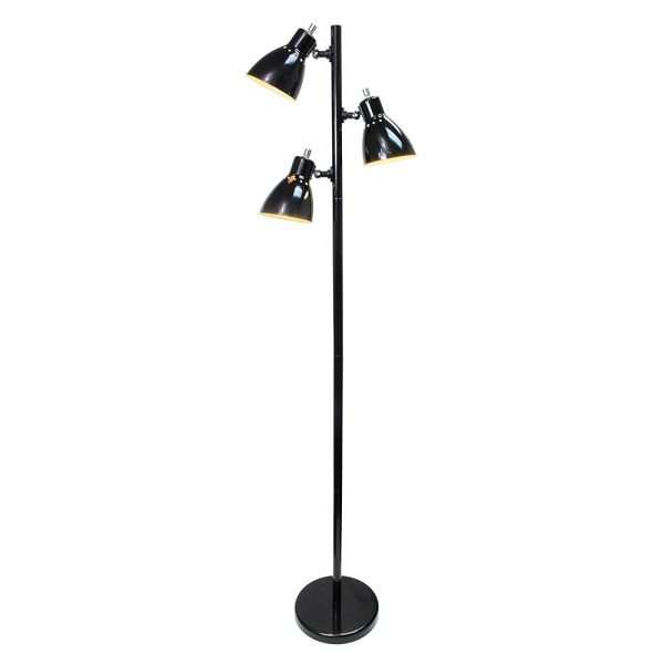 Simple Designs LF2007-BLK Metal 3 Light Tree Floor Lamp, Black