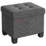 SONGMICS Storage Ottoman, Small Ottoman Foot Rest with Legs, 12.6 x 15.8 x 13.2 Inches Foot Stool, Ottoman with Storage, Load up to 660 lb, for Living Room, Bedroom, Dorm, Slate...