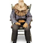 Spirit Halloween Sitting Scarecrow Animatronic | Halloween Décor | Horror Décor | 4.5 Feet | Scary Decoration | Motion and Sound Activated.