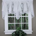 Stylemaster Splendor Batiste, 100" W X 29" L, Sheer Festoon Valance White