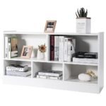 Tangkula 5 Cube Bookcase, 2 Tier Wooden Storage Open Bookshelf, Multipurpose Display Storage Cabinet for Living Room, Bedroom, Hallway, Kid's Playroom, Reading Nook (White)