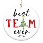 TEEZWONDER Team Gifts for Employees, Coworkers Christmas Ornaments 2024 - Christmas Coworker Appreciation, Team Gifts, Group Gifts for Coworkers - Christmas Decorations Ceramic...