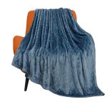 TOONOW Fleece Blanket Super Soft Plush Throw Blanket 50" x 60" Cozy Fuzzy Bed Blankets Geometric Pattern Comfy Microfiber Flannel Blankets for Couch, Bed, Sofa, Navy Blue