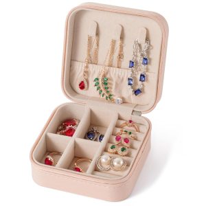 Travel Jewelry Case, Jewelry Organizer Box, Jewelry Organizer Jewelry Travel Organizer Small Jewelry Organizer Ring Organizer Necklace Organizer Earring Organizer Box - Pink