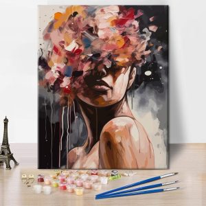 TUMOVO Modern Paint by Numbers, Abstract Woman Paint by Numbers, Abstract Lady Acrylic Painting Kits, Modern Abstract Oil Painting with Brushes and Pigment, Frameless, 16x20 Inch